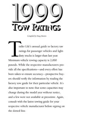 1999 towing guide