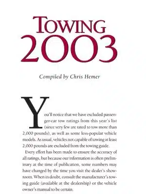 2003 towing guide