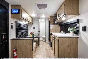 2027 Forest River Cherokee Wolf Pup Black Label 16FQBLW Small Camper Interior Image