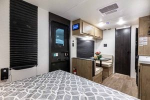 2027 Forest River Cherokee Wolf Pup Black Label 16FQBLW Small Camper Interior Image