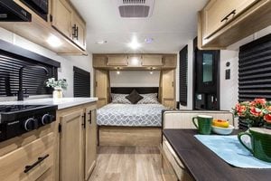 2027 Forest River Cherokee Wolf Pup Black Label 16FQBLW Small Camper Interior Image