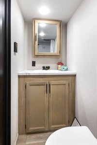 2027 Forest River Cherokee Wolf Pup Black Label 16FQBLW Small Camper Interior Image