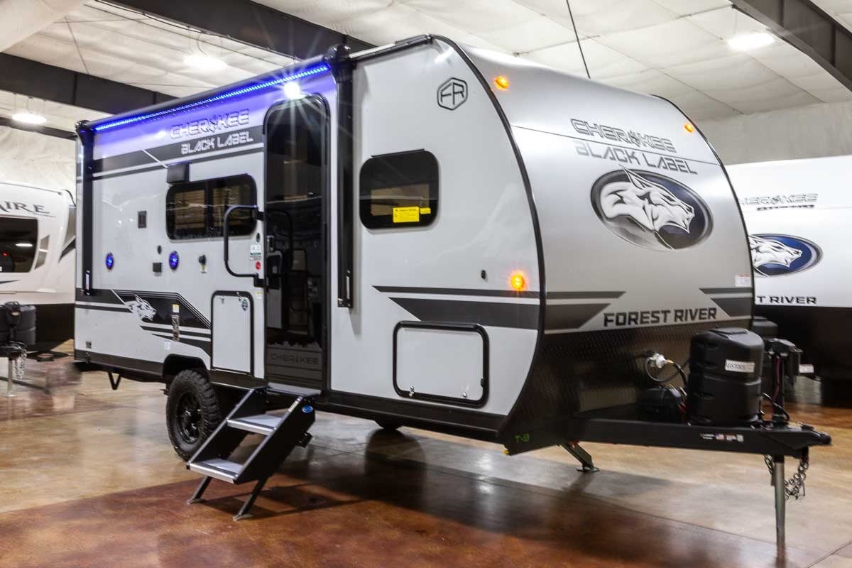 2027 Forest River Cherokee Wolf Pup Black Label 16BHSBLW Small Bunkhouse Travel Trailer Enterior Image