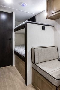 2027 Forest River Cherokee Wolf Pup Black Label 16BHSBLW Small Bunkhouse Travel Trailer Interior Image