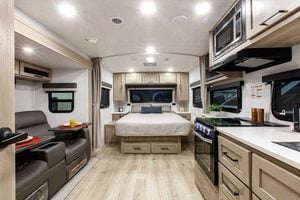 2027 Forest River Flagstaff Micro Lite 22FBS Couples Travel Trailer Interior Image