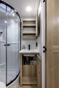 2027 Forest River Flagstaff Micro Lite 22FBS Couples Travel Trailer Interior Image