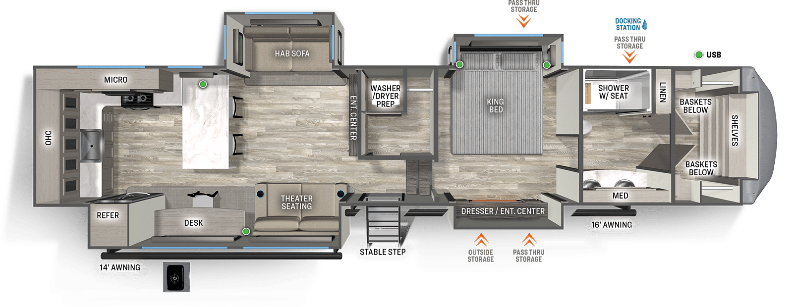 Forest River Sierra 3800RK fifth wheel floor plan layout