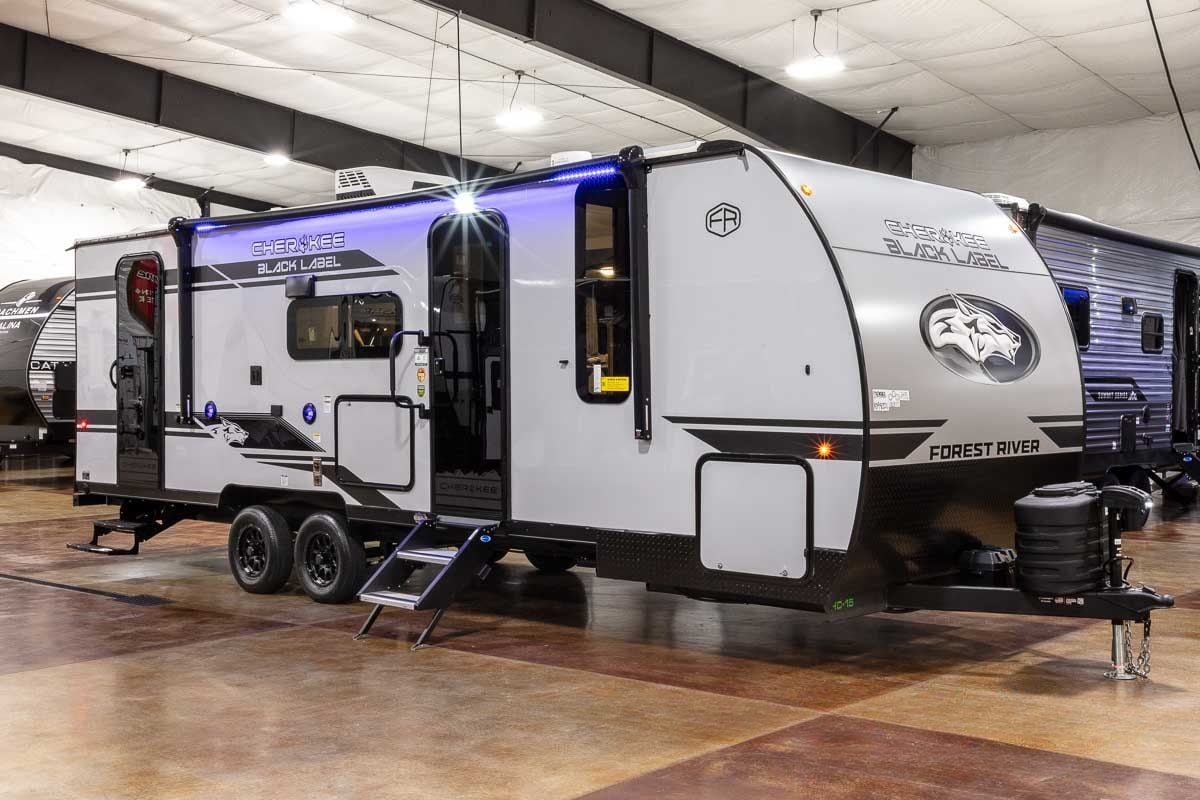 2027 Forest River Cherokee Grey Wolf Black Label 23DBHBL Bunkhouse Travel Trailer Enterior Image