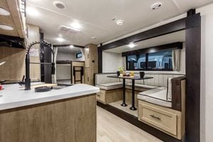 2027 Forest River Cherokee Grey Wolf Black Label 23DBHBL Bunkhouse Travel Trailer Interior Image