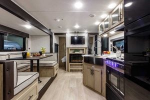 2027 Forest River Cherokee Grey Wolf Black Label 23DBHBL Bunkhouse Travel Trailer Interior Image