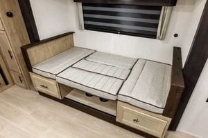 2027 Forest River Cherokee Grey Wolf Black Label 23DBHBL Bunkhouse Travel Trailer Interior Image