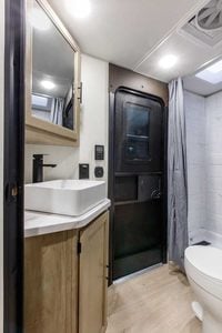 2027 Forest River Cherokee Grey Wolf Black Label 23DBHBL Bunkhouse Travel Trailer Interior Image