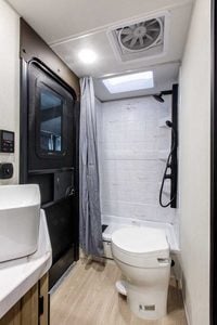 2027 Forest River Cherokee Grey Wolf Black Label 23DBHBL Bunkhouse Travel Trailer Interior Image