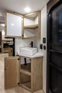 2027 Forest River Cherokee Grey Wolf Black Label 23DBHBL Bunkhouse Travel Trailer Interior Image