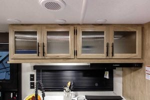 2027 Forest River Cherokee Grey Wolf Black Label 23DBHBL Bunkhouse Travel Trailer Interior Image