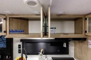 2027 Forest River Cherokee Grey Wolf Black Label 23DBHBL Bunkhouse Travel Trailer Interior Image