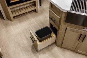 2027 Forest River Cherokee Grey Wolf Black Label 23DBHBL Bunkhouse Travel Trailer Interior Image