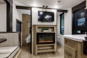 2027 Forest River Cherokee Grey Wolf Black Label 23DBHBL Bunkhouse Travel Trailer Interior Image