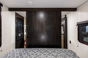 2027 Forest River Cherokee Grey Wolf Black Label 23DBHBL Bunkhouse Travel Trailer Interior Image