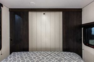 2027 Forest River Cherokee Grey Wolf Black Label 23DBHBL Bunkhouse Travel Trailer Interior Image
