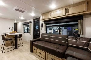 2026 Forest River Cherokee Grey Wolf 27LH Rear Living Travel Trailer Interior Image