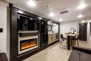 2026 Forest River Cherokee Grey Wolf 27LH Rear Living Travel Trailer Interior Image