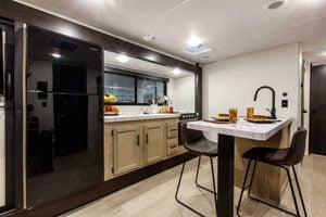 2026 Forest River Cherokee Grey Wolf 27LH Rear Living Travel Trailer Interior Image