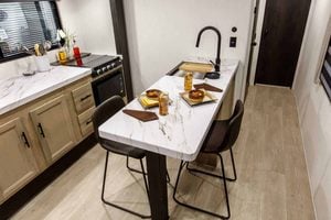 2026 Forest River Cherokee Grey Wolf 27LH Rear Living Travel Trailer Interior Image
