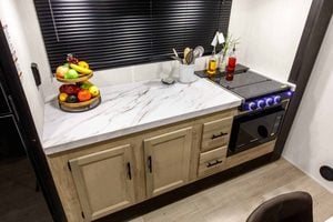 2026 Forest River Cherokee Grey Wolf 27LH Rear Living Travel Trailer Interior Image