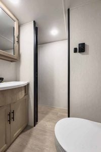 2026 Forest River Cherokee Grey Wolf 27LH Rear Living Travel Trailer Interior Image