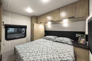 2026 Forest River Cherokee Grey Wolf 27LH Rear Living Travel Trailer Interior Image