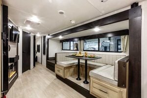2027 Forest River Cherokee Grey Wolf 27GH Front Kitchen Travel Trailer Interior Image