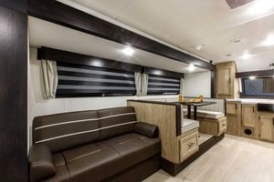 2027 Forest River Cherokee Grey Wolf 27GH Front Kitchen Travel Trailer Interior Image
