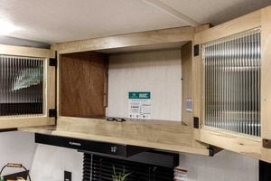2027 Forest River Cherokee Grey Wolf 27GH Front Kitchen Travel Trailer Interior Image