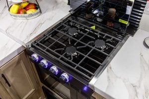 2027 Forest River Cherokee Grey Wolf 27GH Front Kitchen Travel Trailer Interior Image