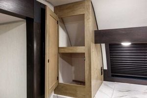 2027 Forest River Cherokee Grey Wolf 27GH Front Kitchen Travel Trailer Interior Image