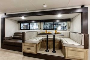 2027 Forest River Cherokee Grey Wolf 27GH Front Kitchen Travel Trailer Interior Image