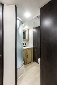 2027 Forest River Cherokee Grey Wolf 27GH Front Kitchen Travel Trailer Interior Image