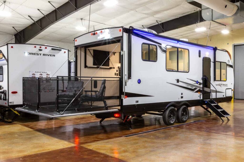 2027 Forest River Cherokee Grey Wolf Black Label 22RRBL Toy Hauler Enterior Image