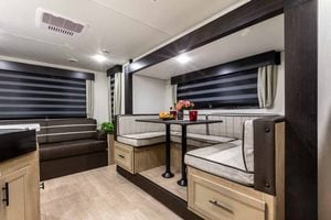 2026 Forest River Cherokee Grey Wolf Black Label 23MKBL Couples Travel Trailer Interior Image