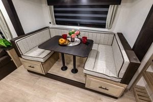 2026 Forest River Cherokee Grey Wolf Black Label 23MKBL Couples Travel Trailer Interior Image