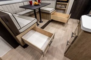 2026 Forest River Cherokee Grey Wolf Black Label 23MKBL Couples Travel Trailer Interior Image