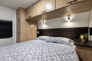 2026 Forest River Cherokee Grey Wolf Black Label 23MKBL Couples Travel Trailer Interior Image