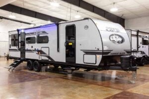 2027 Forest River Cherokee Grey Wolf Black Label 24RRTBL Toy Hauler Travel Trailer Exterior Image