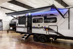 2027 Forest River Cherokee Grey Wolf Black Label 24RRTBL Toy Hauler Travel Trailer Exterior Image