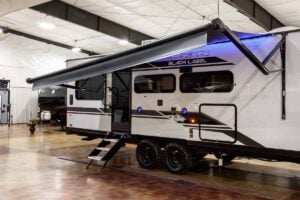 2027 Forest River Cherokee Grey Wolf Black Label 24RRTBL Toy Hauler Travel Trailer Exterior Image