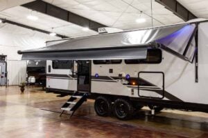 2027 Forest River Cherokee Grey Wolf Black Label 24RRTBL Toy Hauler Travel Trailer Exterior Image
