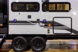 2027 Forest River Cherokee Grey Wolf Black Label 24RRTBL Toy Hauler Travel Trailer Exterior Image