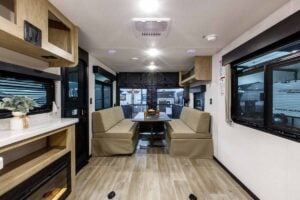 2027 Forest River Cherokee Grey Wolf Black Label 24RRTBL Toy Hauler Travel Trailer Interior Image