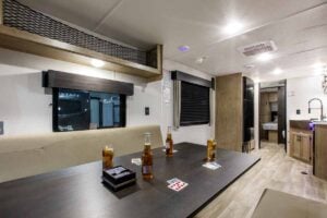 2027 Forest River Cherokee Grey Wolf Black Label 24RRTBL Toy Hauler Travel Trailer Interior Image